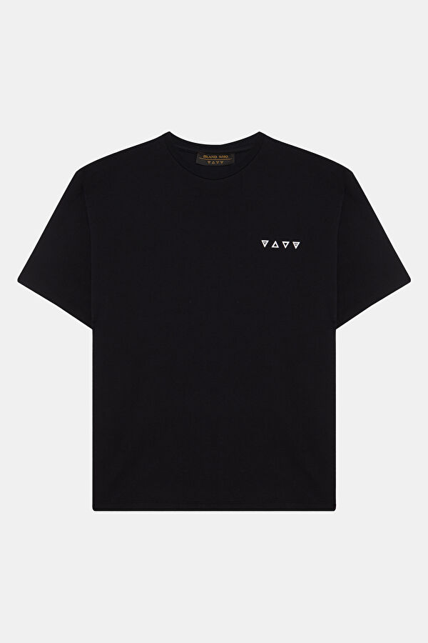 Oversize Black Crew Neck Men's T-Shirt 4