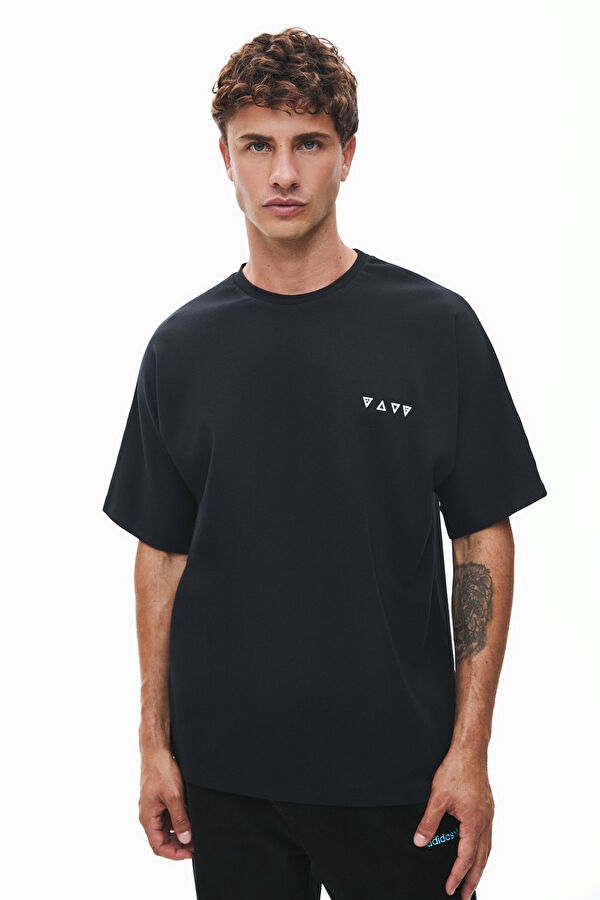 Oversize Black Crew Neck Men's T-Shirt