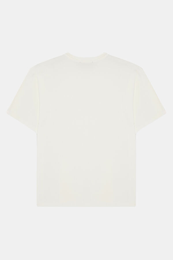 Oversize Cream Crew Neck Men's T-Shirt 5