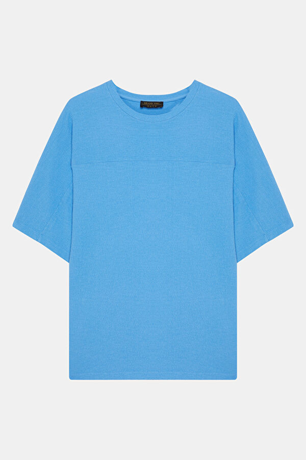Relax Fit Blue Crew Neck Men's T-Shirt