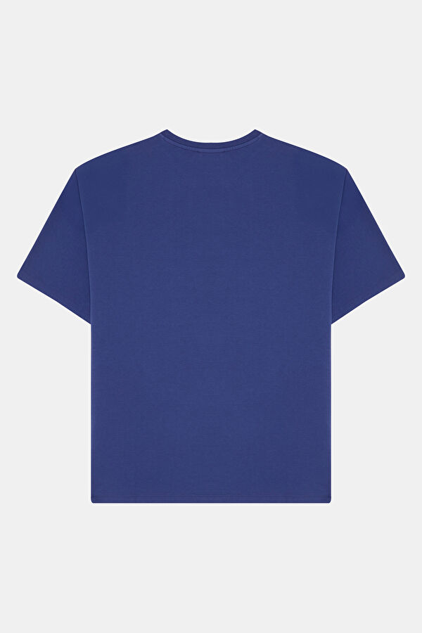 Oversize Mor Bisiklet Yaka Erkek T-Shirt 2