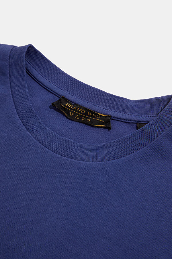 Oversize Mor Bisiklet Yaka Erkek T-Shirt 3
