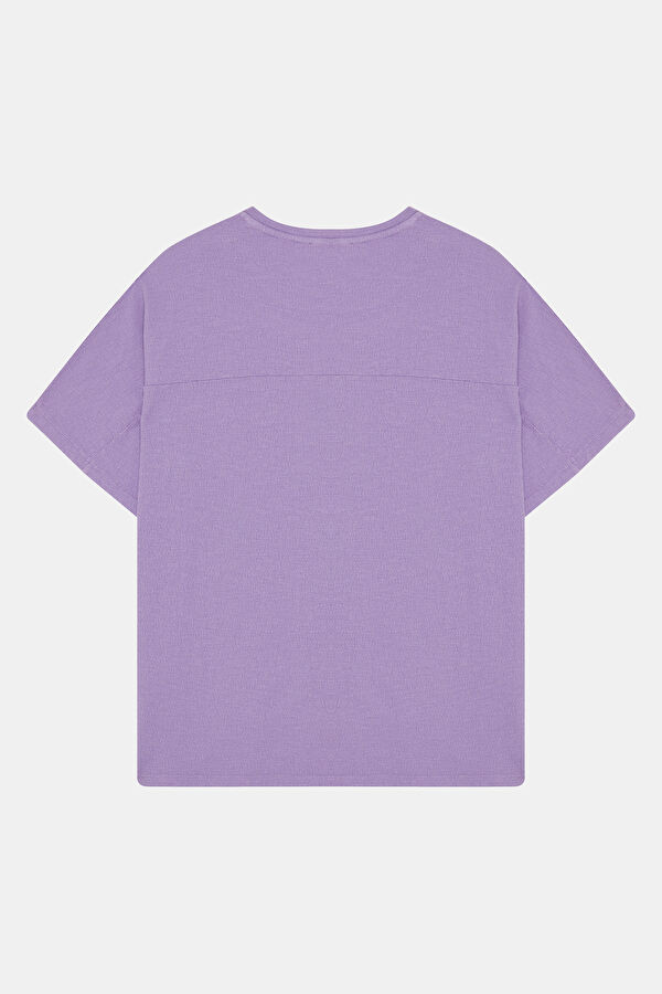 Relaxed Fit Lilac Crew Neck Men's T-Shirt 2