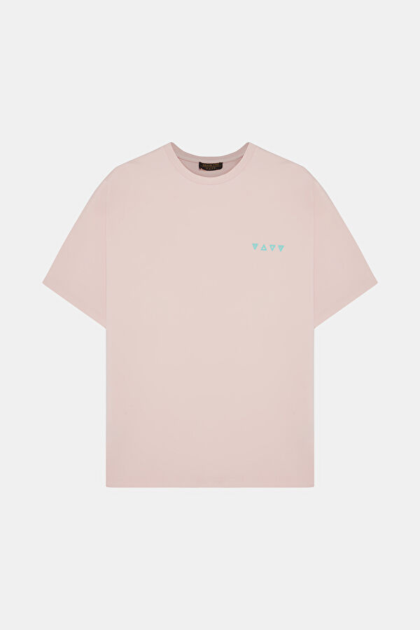 Oversize Pink Crew Neck Men's T-Shirt