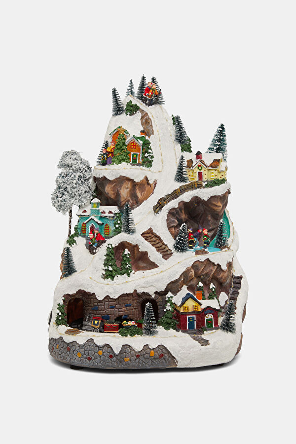 Christmas Carnival Ski Slope Scene