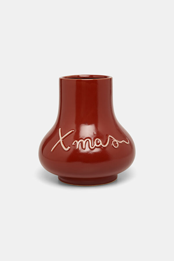 Red Christmas Vase