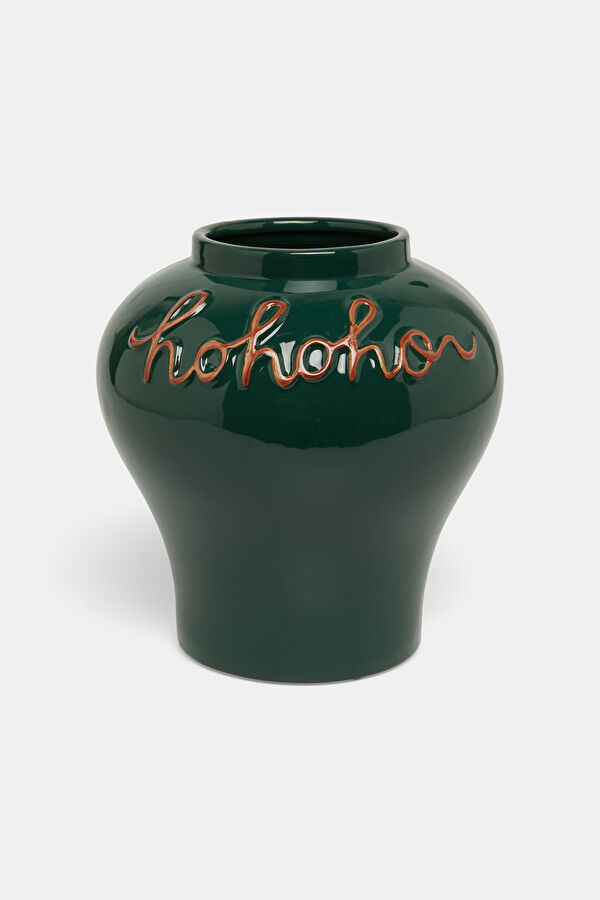 Ho Ho Ho Green Vase