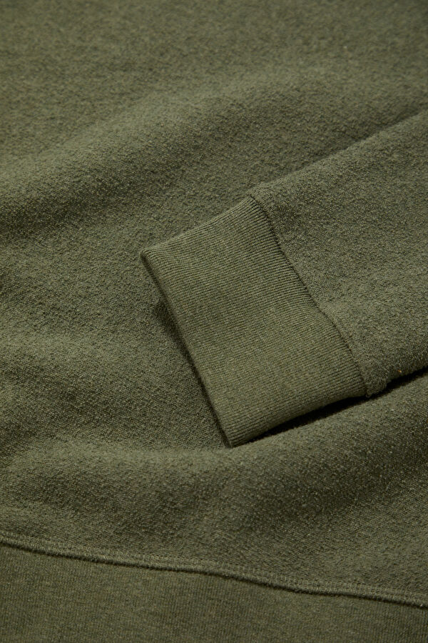 Haki Bisiklet Yaka Erkek T-Shirt 5