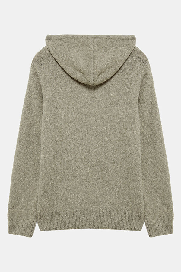 Açık Gri Relax Kalıp Kapuşonlu Erkek Sweatshirt 2