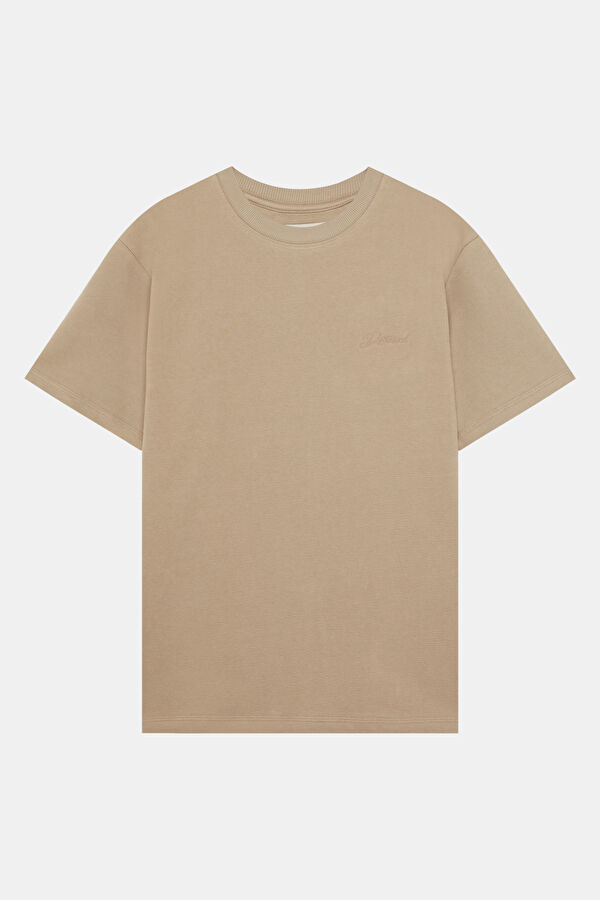 Beige Crew Neck Men's T-Shirt