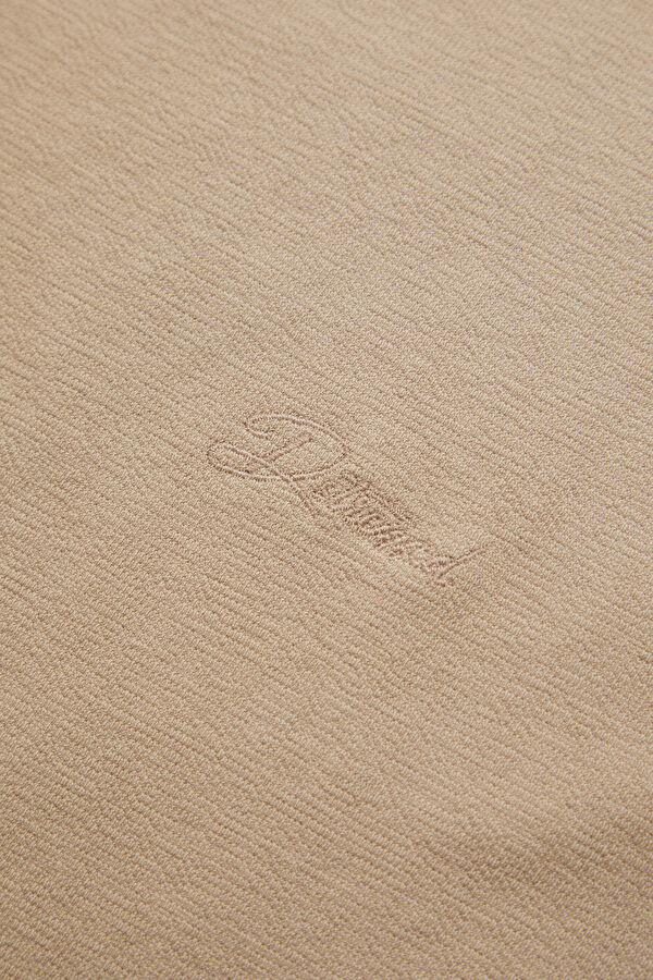 Beige Crew Neck Men's T-Shirt 4