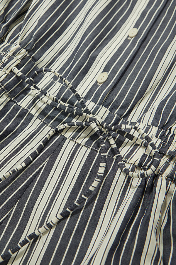 Navy Blue and White Striped Women's Jumpsuit 4