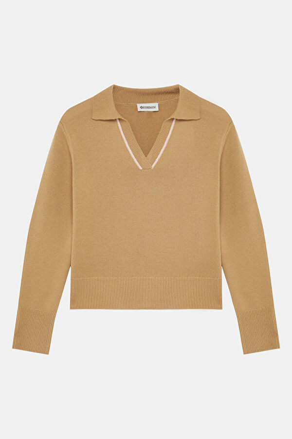 100% Sheep Wool Brown Women's Sweater
