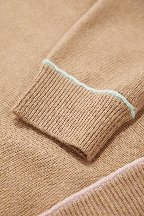 Brown Wool Cashmere Blend Women's Sweater 4