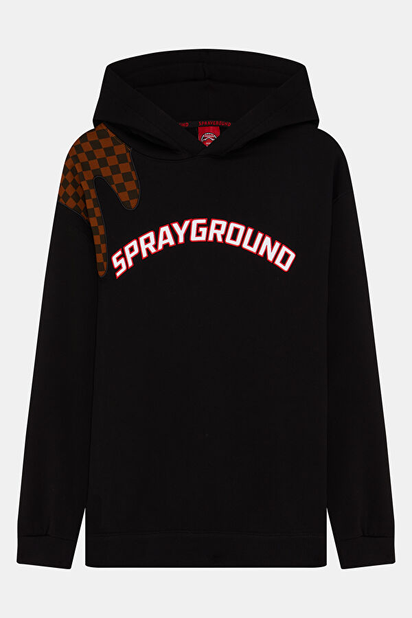 Relax Kalıp Siyah Kapuşonlu Erkek Sweatshirt 4