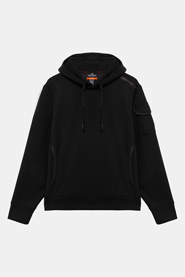 Siyah Kapuşonlu Erkek Sweatshirt