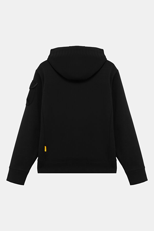 Siyah Kapuşonlu Erkek Sweatshirt 2