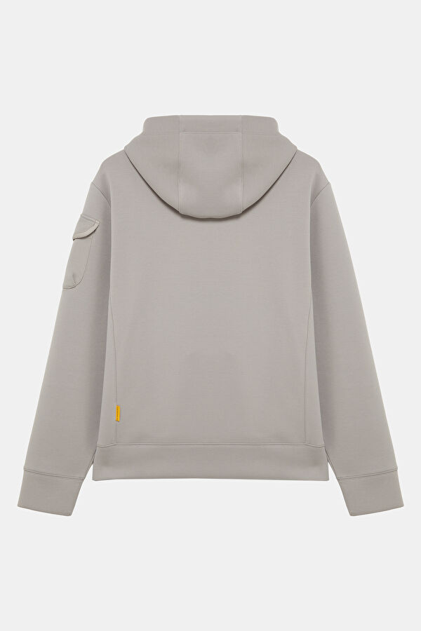 Gri Kapuşonlu Erkek Sweatshirt 2
