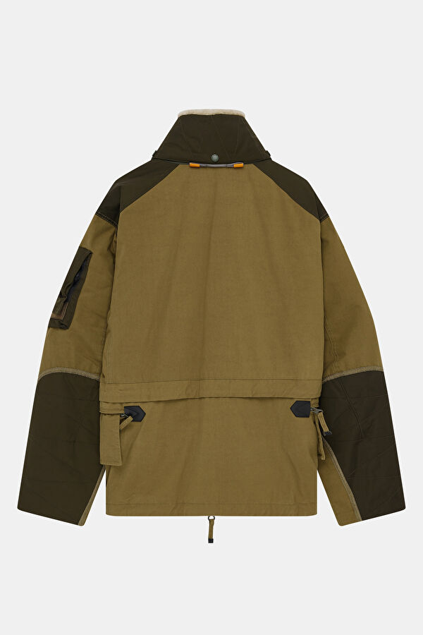 Khaki Men's Faux Fur Collar Parka 2