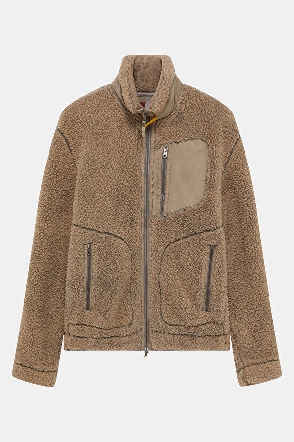 Beige Zip-Up Men's Jacket