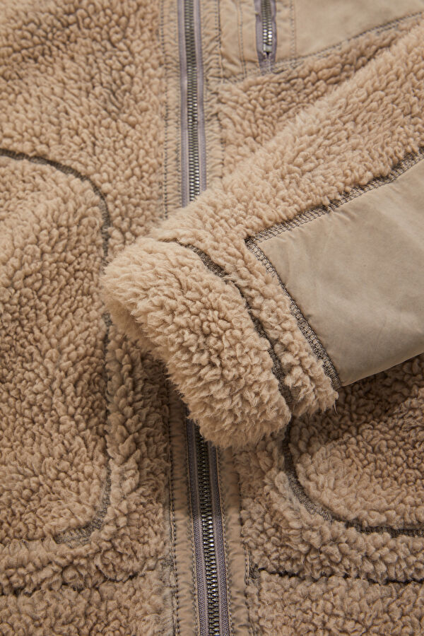 Beige Zip-Up Men's Jacket 4