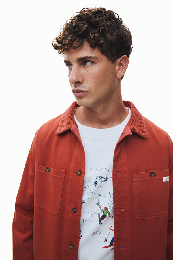 Men's Cotton Elastane Jacket with Red Buttons 3