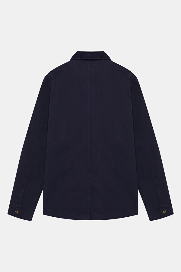 Navy Blue Buttoned Cotton Elastane Men's Jacket 2