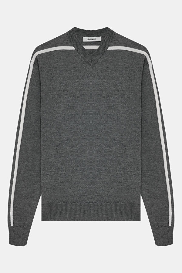 Dark Grey Wool Knit Men's Sweater