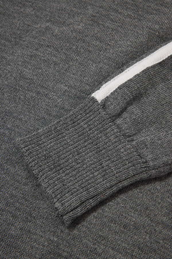 Dark Grey Wool Knit Men's Sweater 4