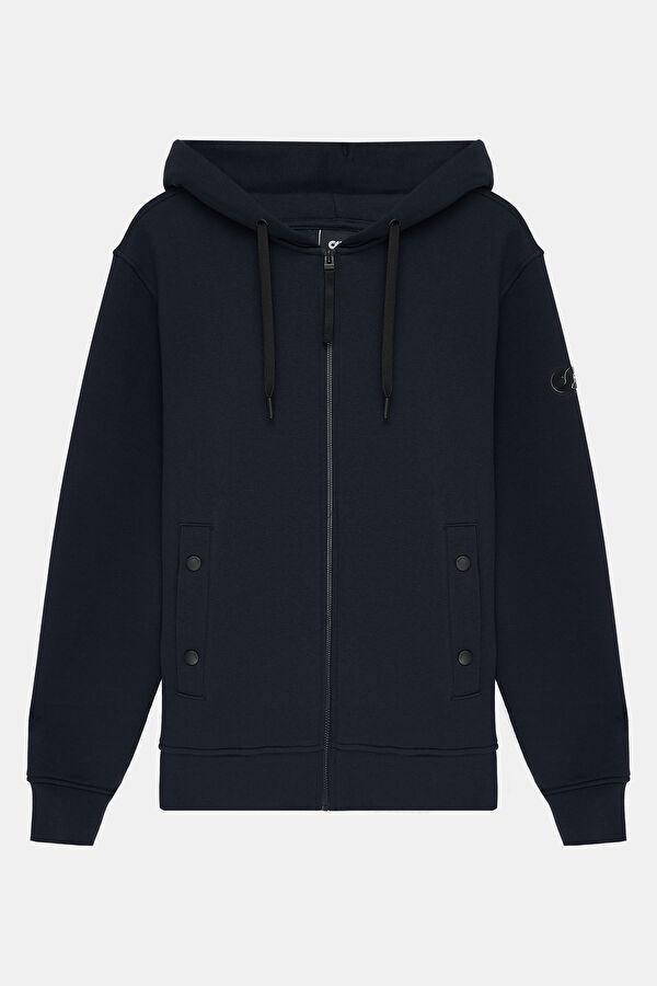 Navy Relax Fit Hooded Men's Sweatshirt