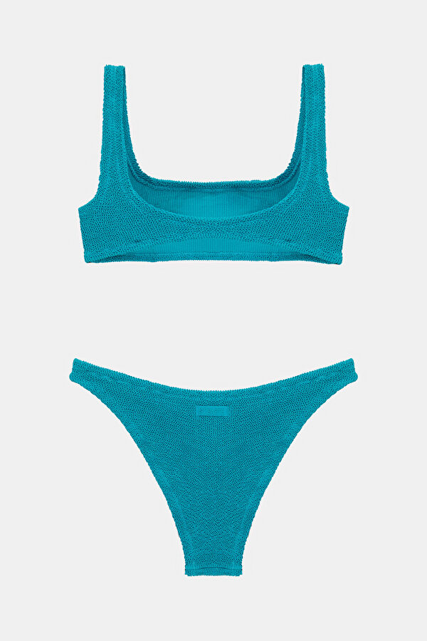 Turkuaz Bağlamalı Bikini 2