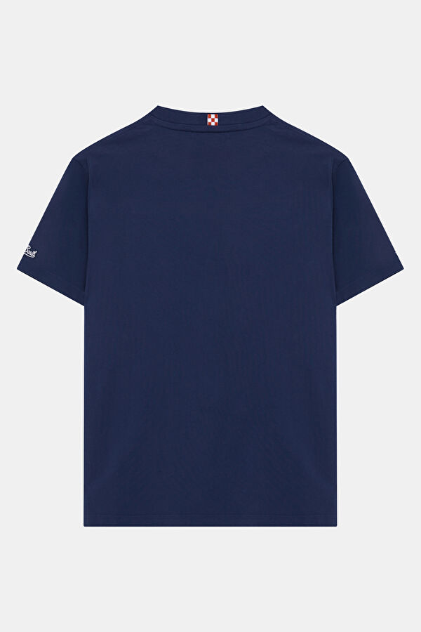 Relax Fit Navy Crew Neck Embroidered Men's T-Shirt 2