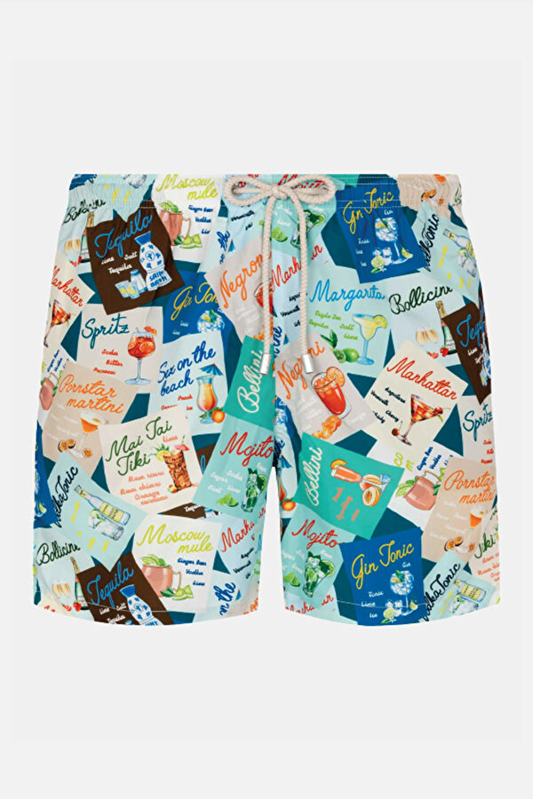 Colorful Patterned Elastic Men's Swimsuit
