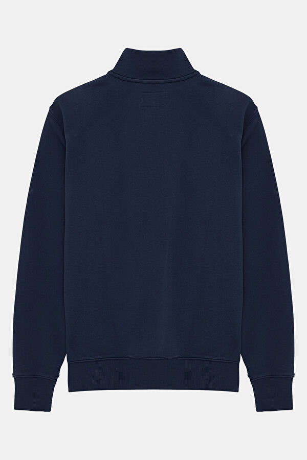 Lacivert Dik Yaka Erkek Sweatshirt 2