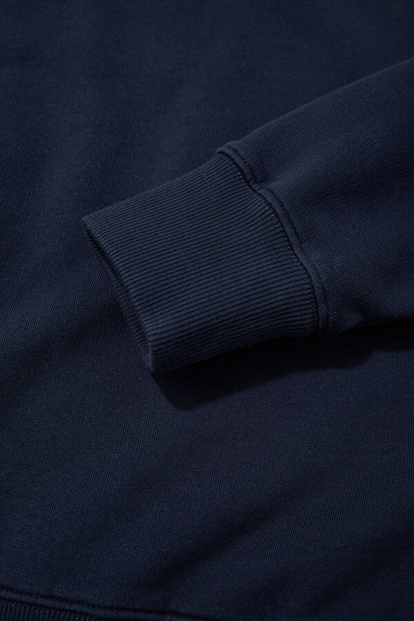 Lacivert Dik Yaka Erkek Sweatshirt 4