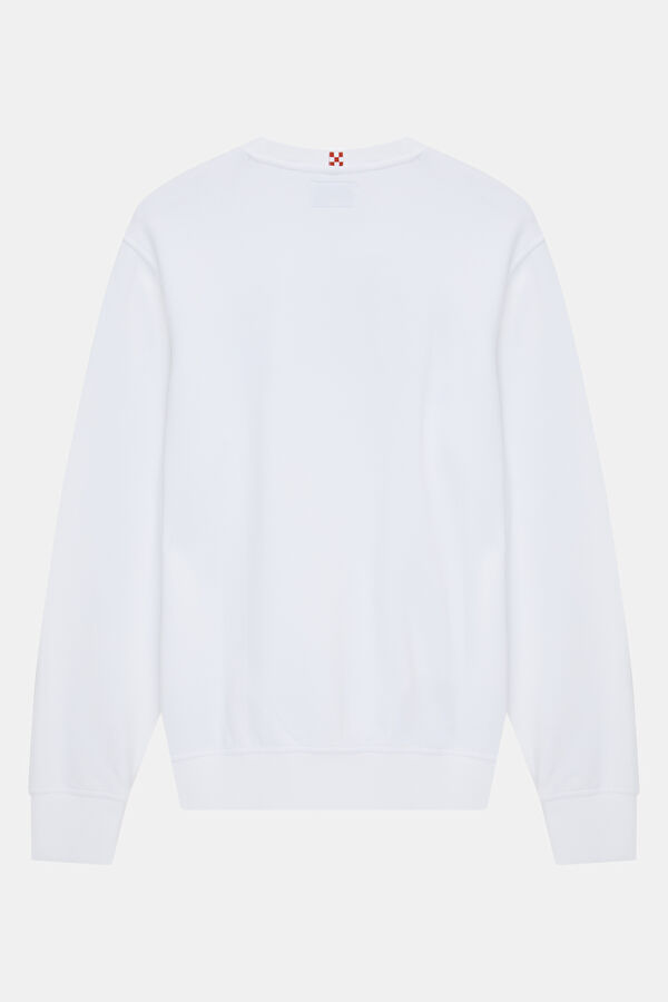 Beyaz Bisiklet Yaka Erkek Sweatshirt 2
