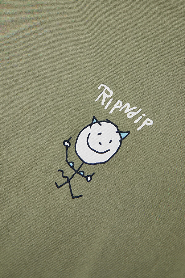 Relax Kalıp Gri Bisiklet Yaka Baskılı Erkek T-Shirt 4