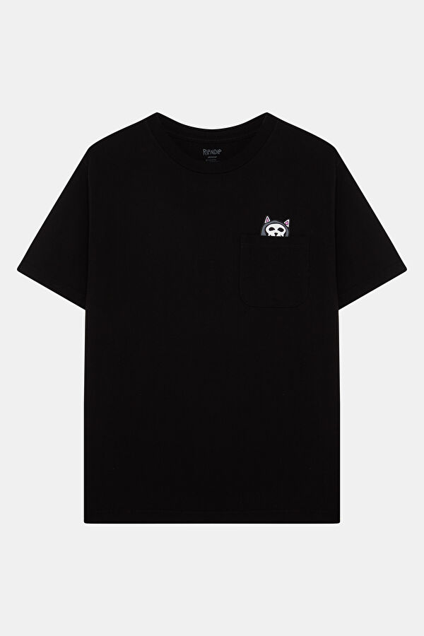 Relaxed Fit Black Crew Neck Printed Men's T-Shirt