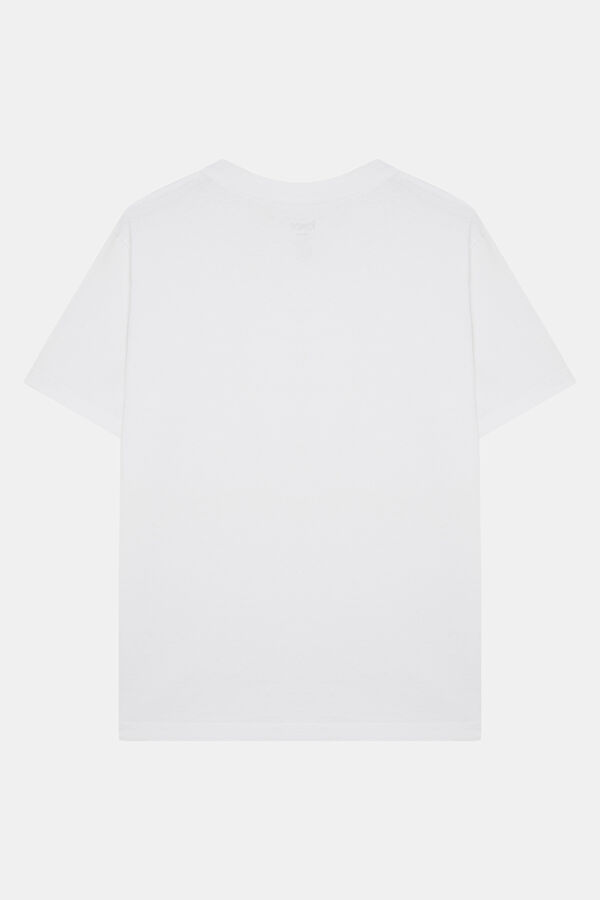 Relax Fit White Crew Neck Printed Men's T-Shirt 2
