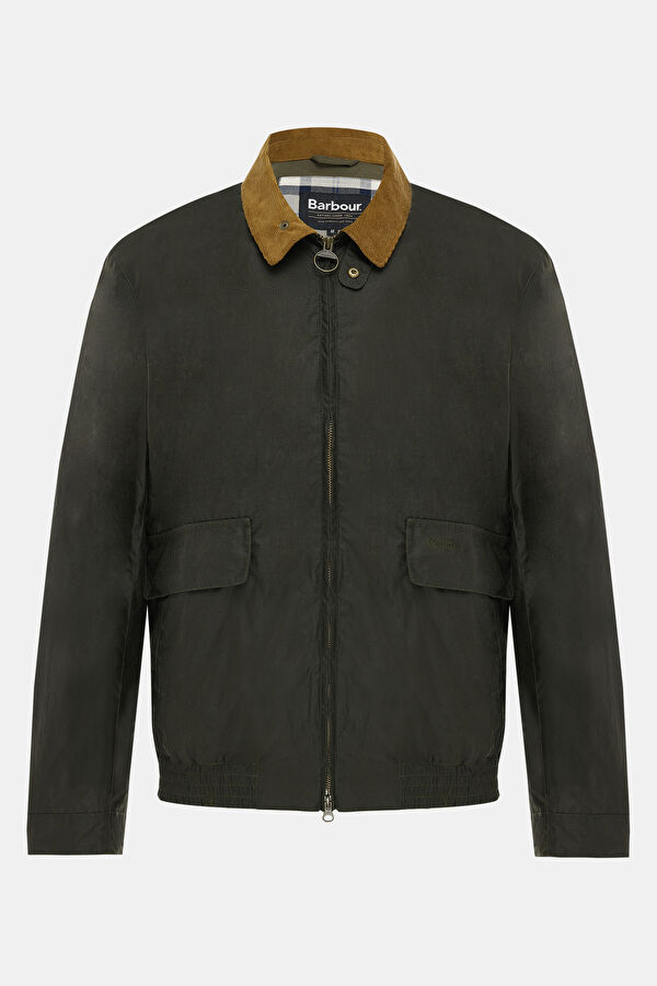 Newbury Wax Khaki Zip-Up Men's Jacket