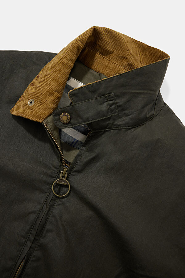 Newbury Wax Khaki Zip-Up Men's Jacket 3