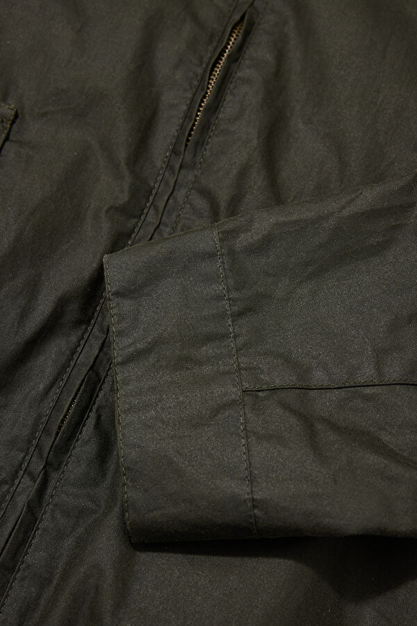Newbury Wax Khaki Zip-Up Men's Jacket 4