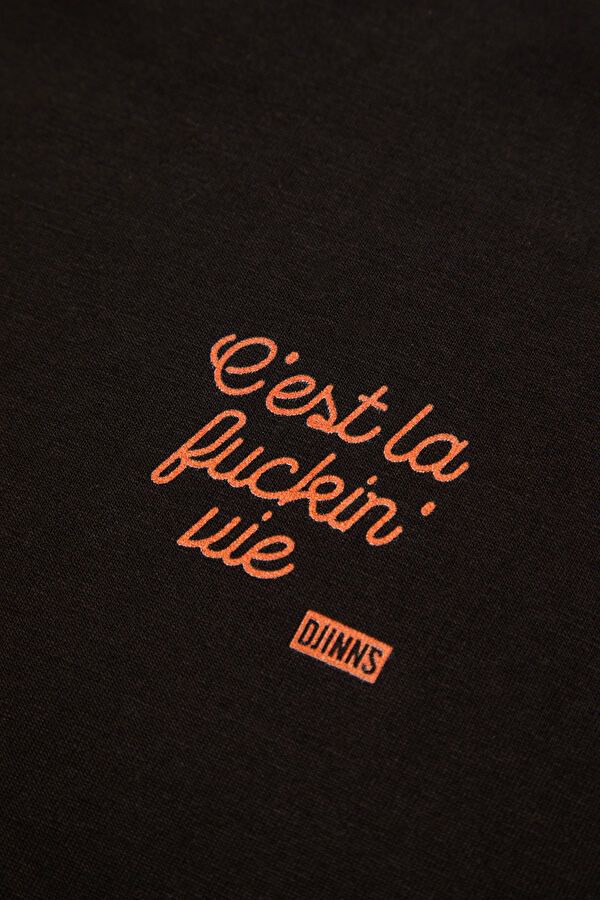Relax Kalıp Siyah Bisiklet Yaka Baskılı Erkek T-Shirt 4