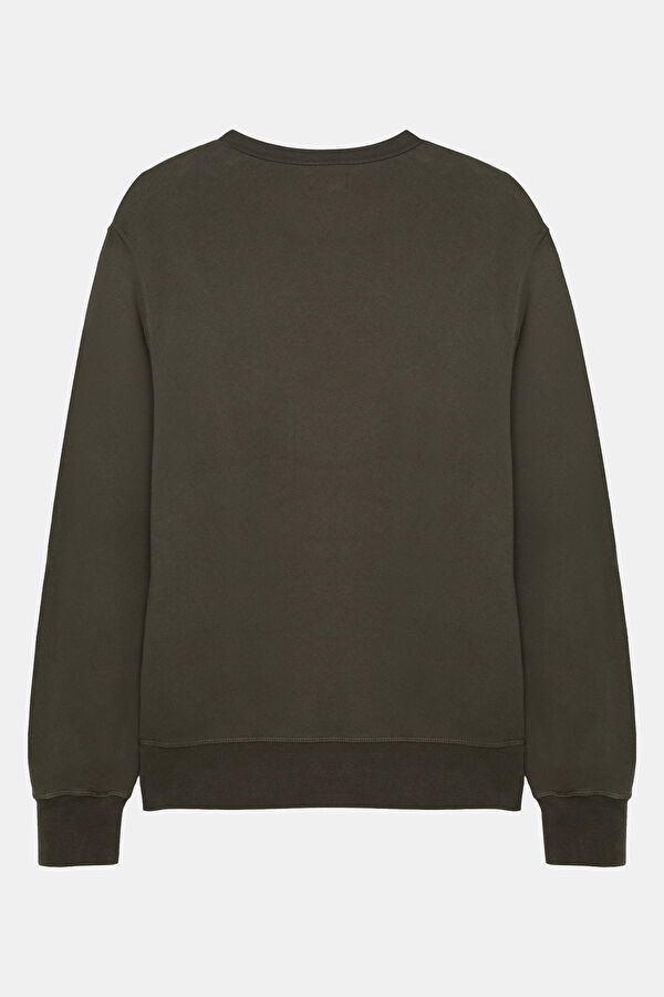 Kahve Bisiklet Yaka Erkek Sweatshirt 2