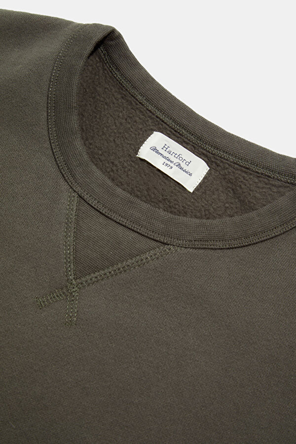 Kahve Bisiklet Yaka Erkek Sweatshirt 3