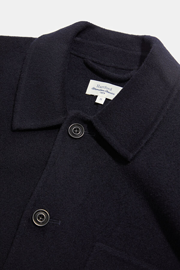 Navy Blue Buttoned Wool Men's Jacket 3