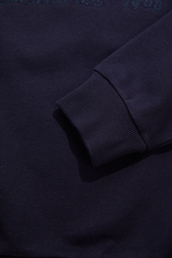 Lacivert Relax Kalıp Bisiklet Yaka Erkek Sweatshirt 5