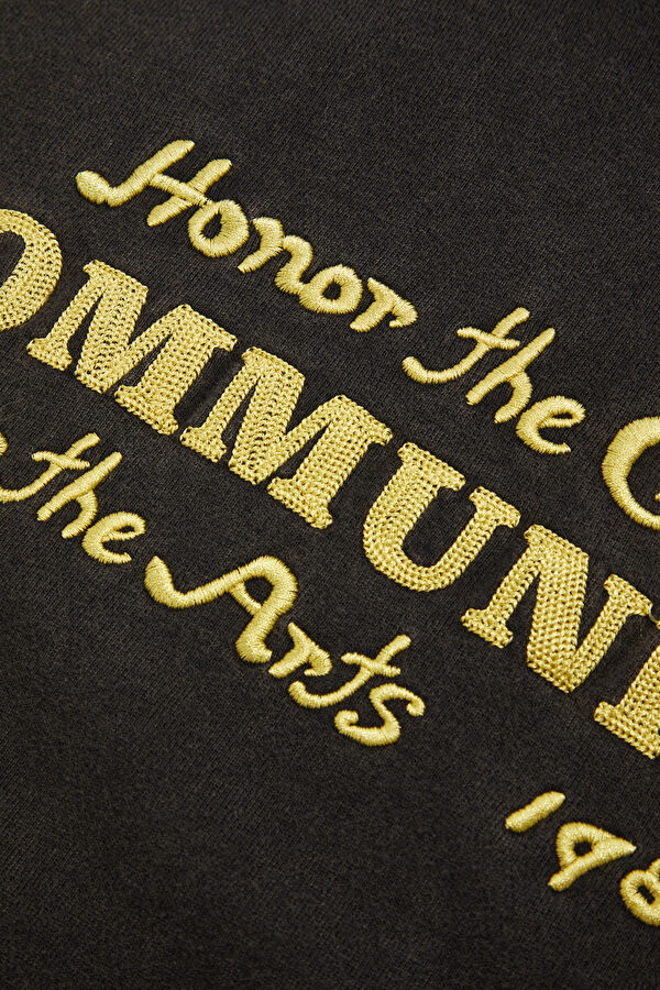 Siyah Relax Kalıp Kapuşonlu Erkek Sweatshirt 4