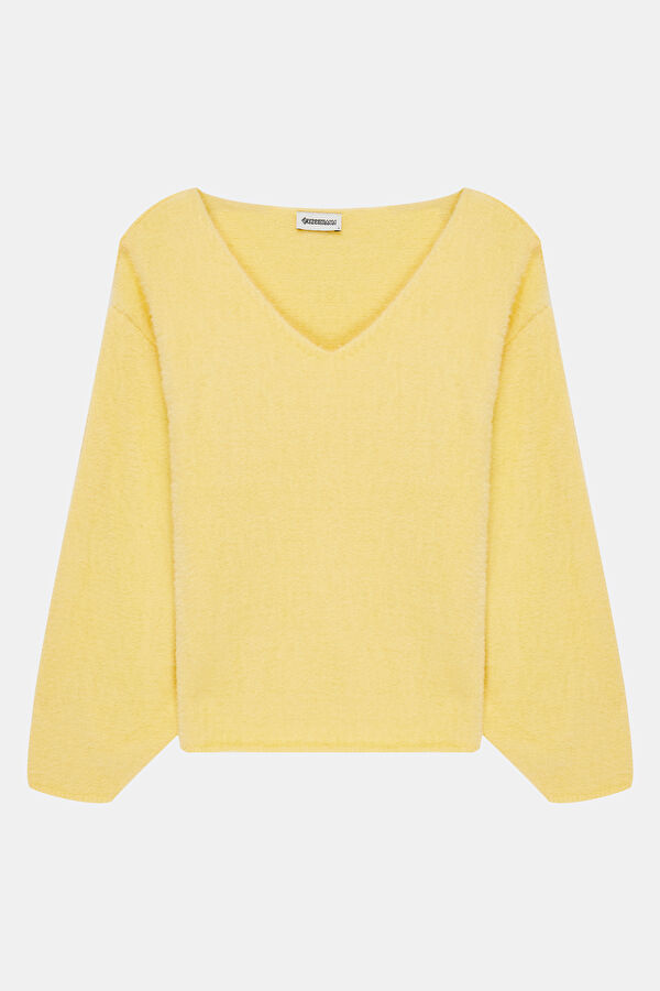 Yellow Knitted Women's Sweater 5