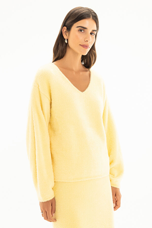 Yellow Knitted Women's Sweater